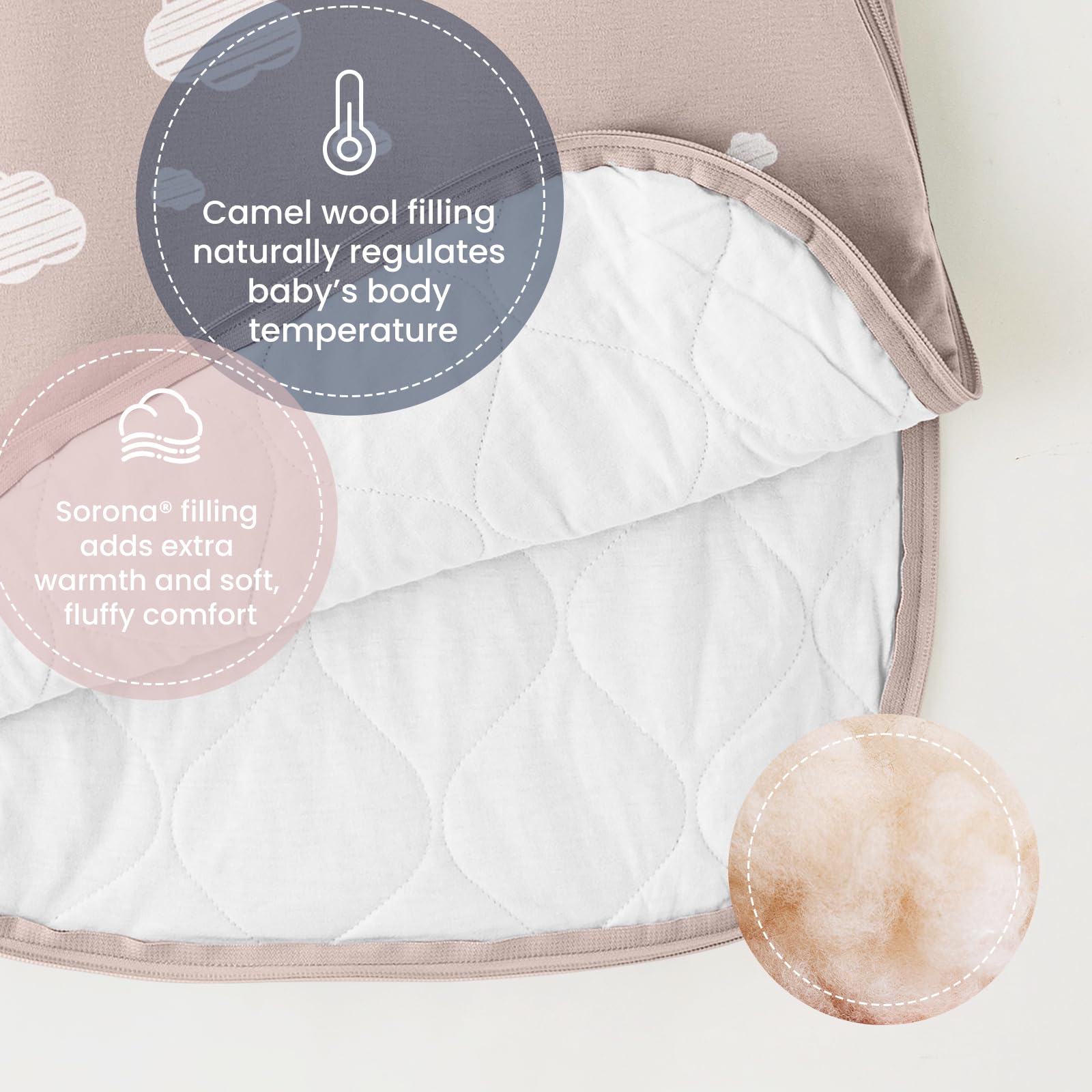 Kaiya Baby wearable blanket for babies enabling easy night diaper changes.