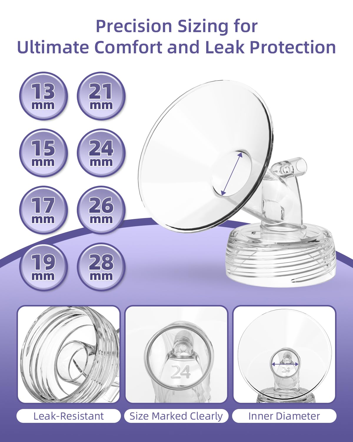 KAIYIV 18mm flange inner surface designed for quick rinsing and easy cleaning