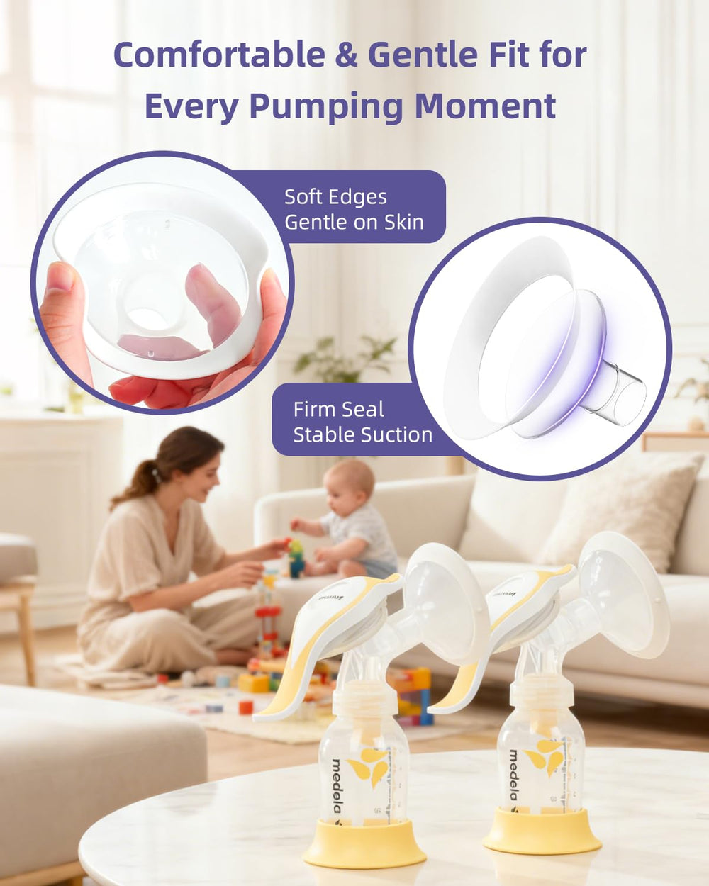 KAIYIV 17mm flange compatible with Medela and Lansinoh pumps