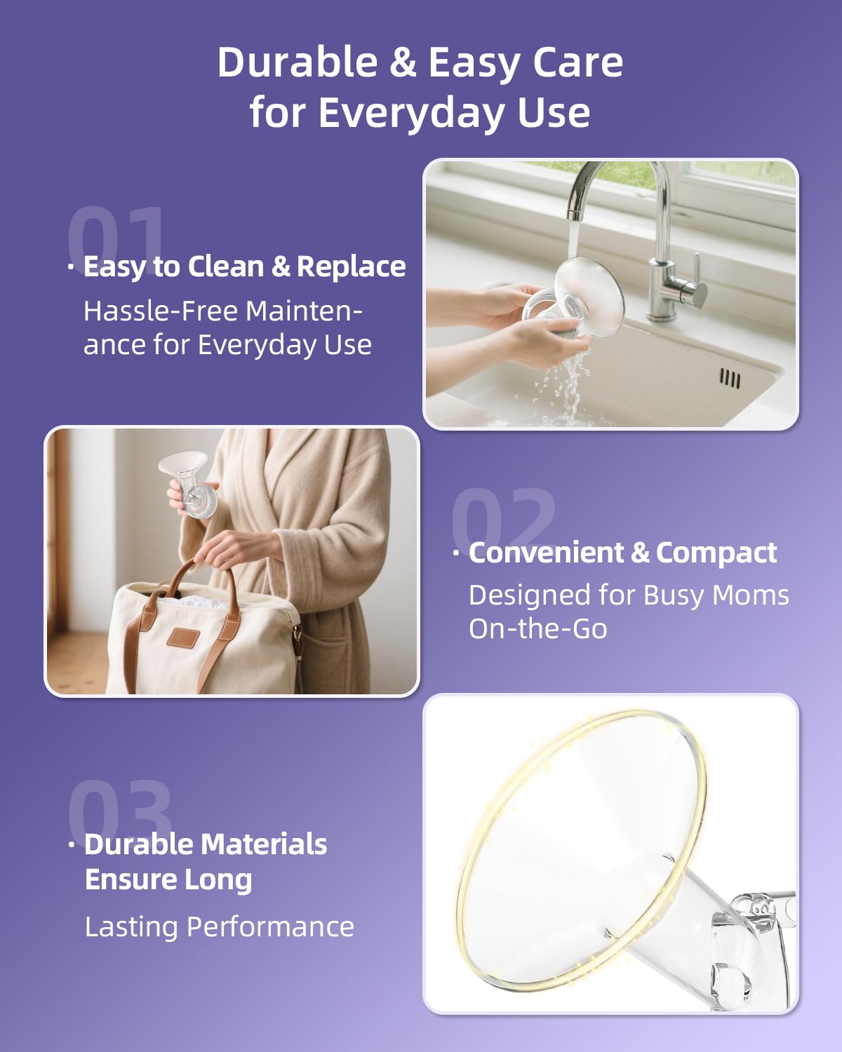 Kaiyiv easy-clean design reduces residue for quick post-pump cleanup.