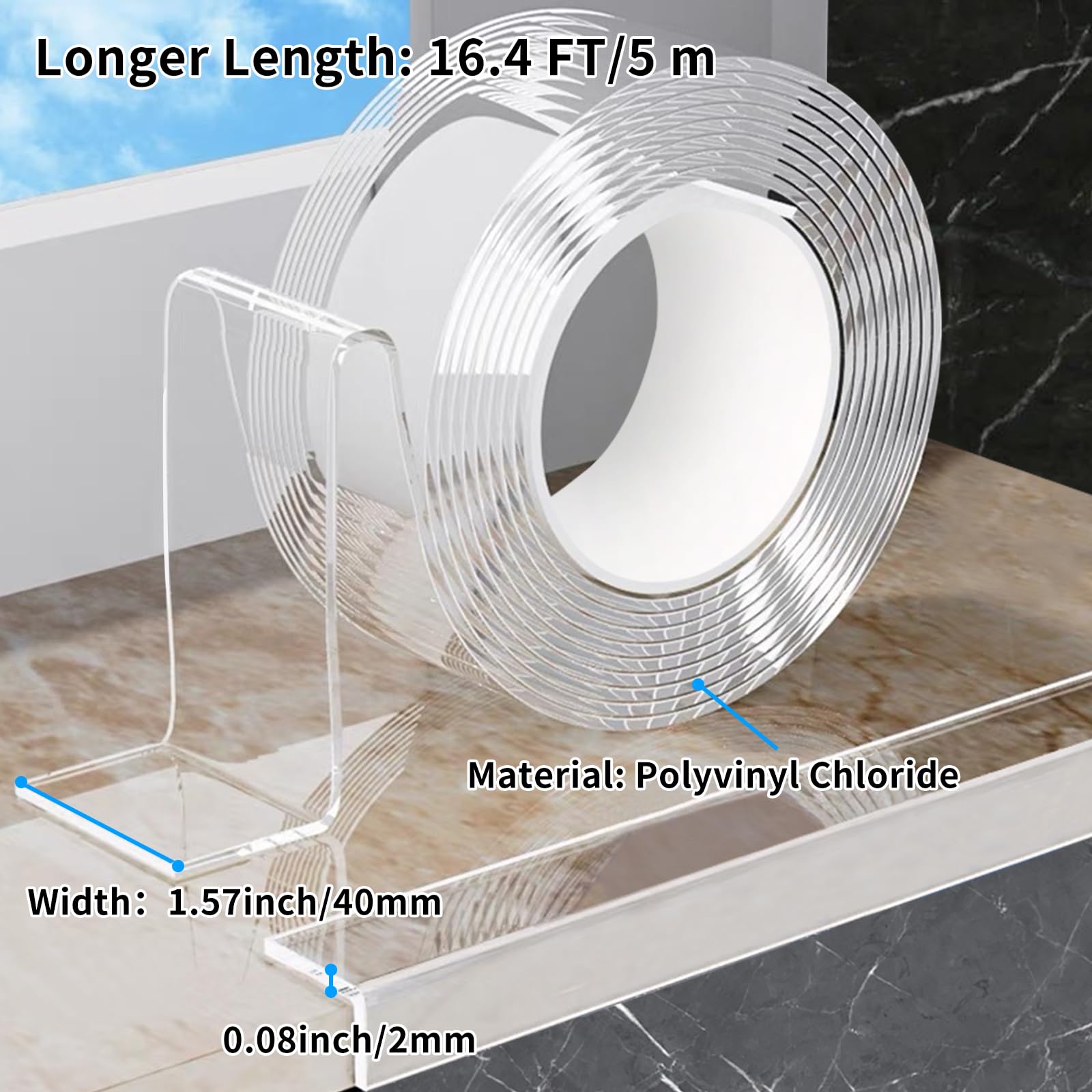 KAIYUER clear edge bumpers in roll form, nearly invisible while guarding surfaces.