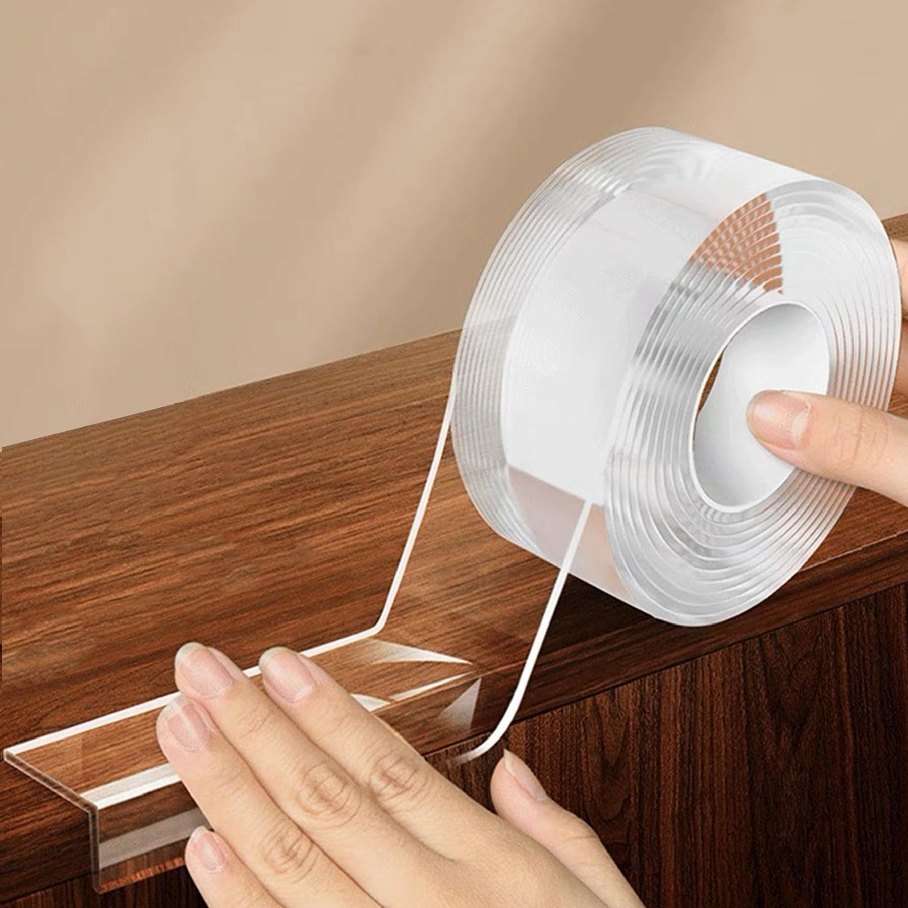 KAIYUER corner protector strip on a corner showing clear edge shield