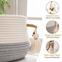 KAKAMAY blanket basket living room gray keeps throws tidy
