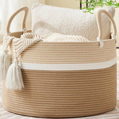 KAKAMAY large basket folded edges view for neat storage