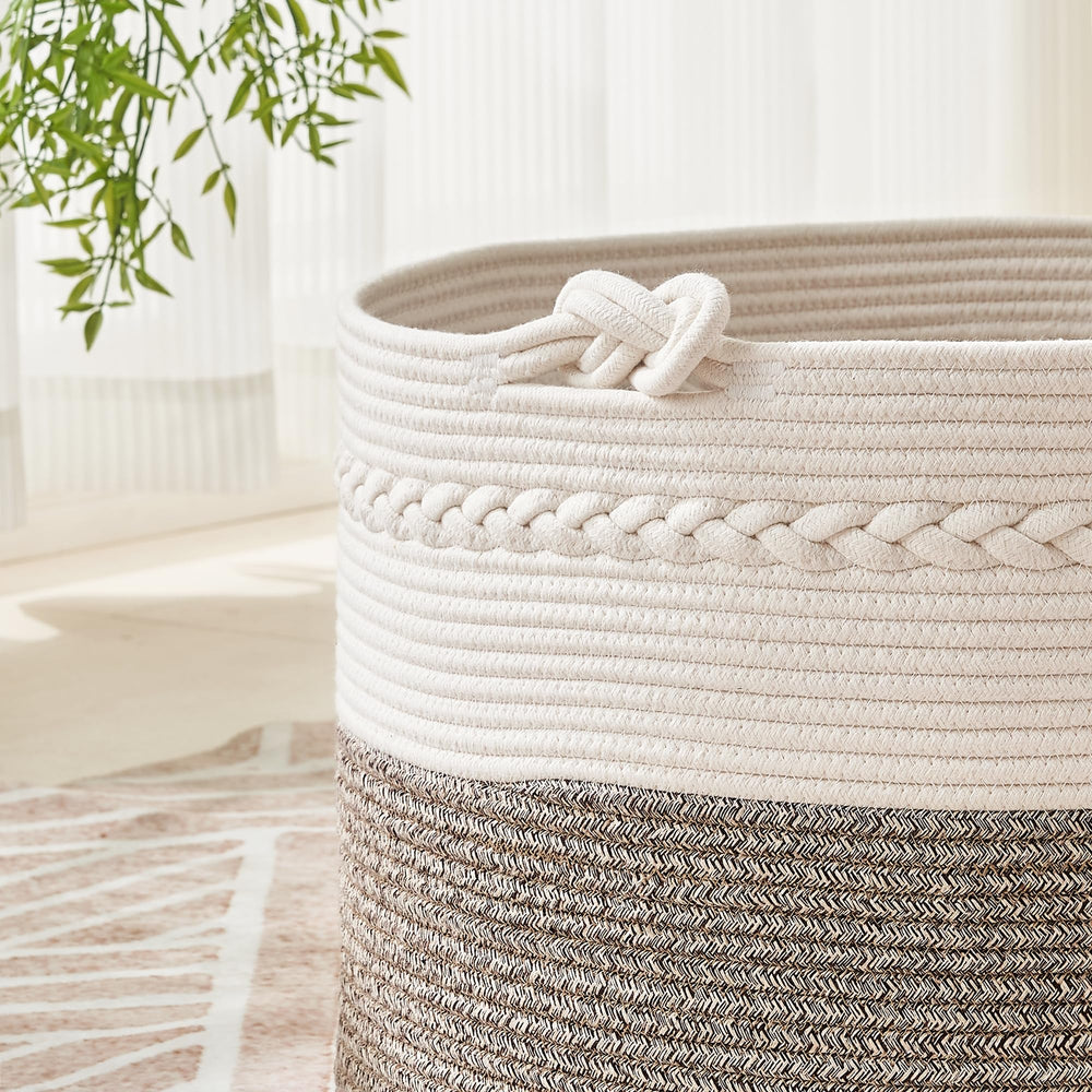 KAKAMAY large blanket basket used for toy storage in living room