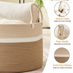 KAKAMAY living room storage basket blends with decor to reduce clutter