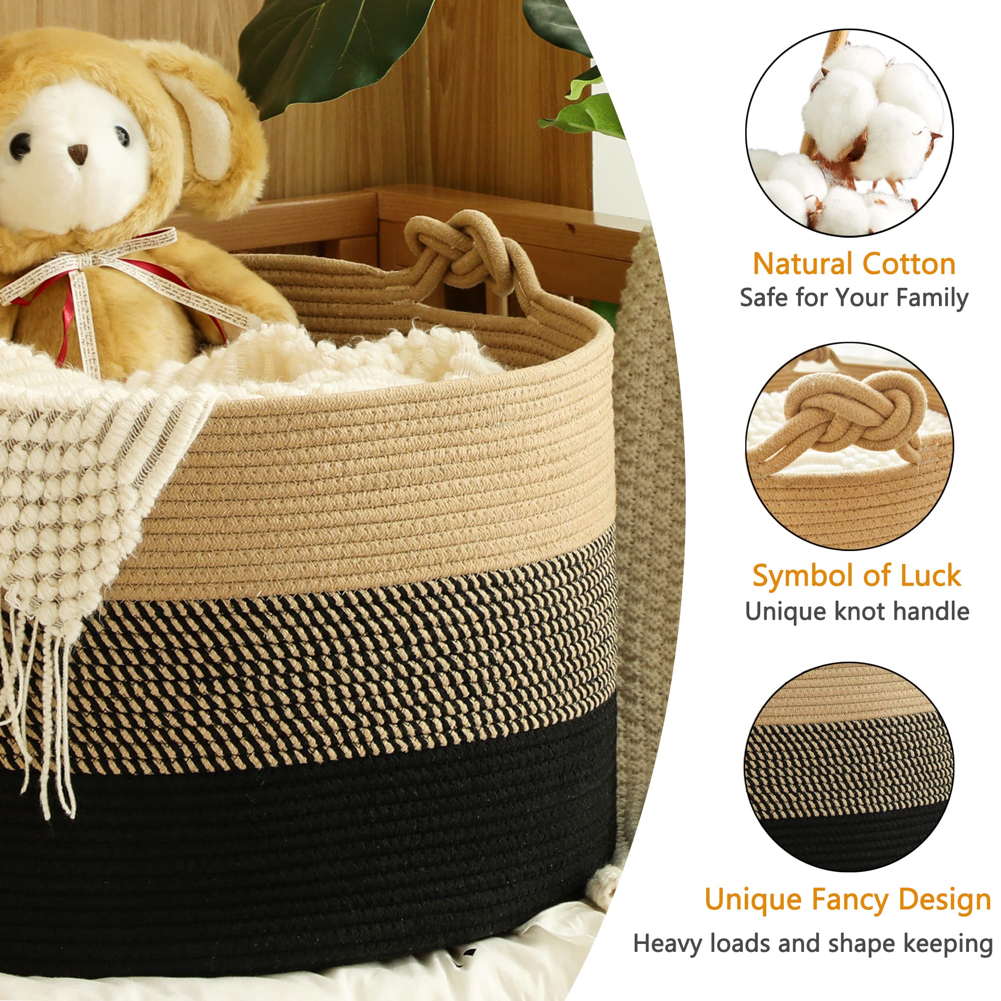 KAKAMAY nursery decor basket for tidy nursery storage.