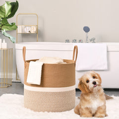 KAKAMAY nursery storage basket with toys for organized play space.