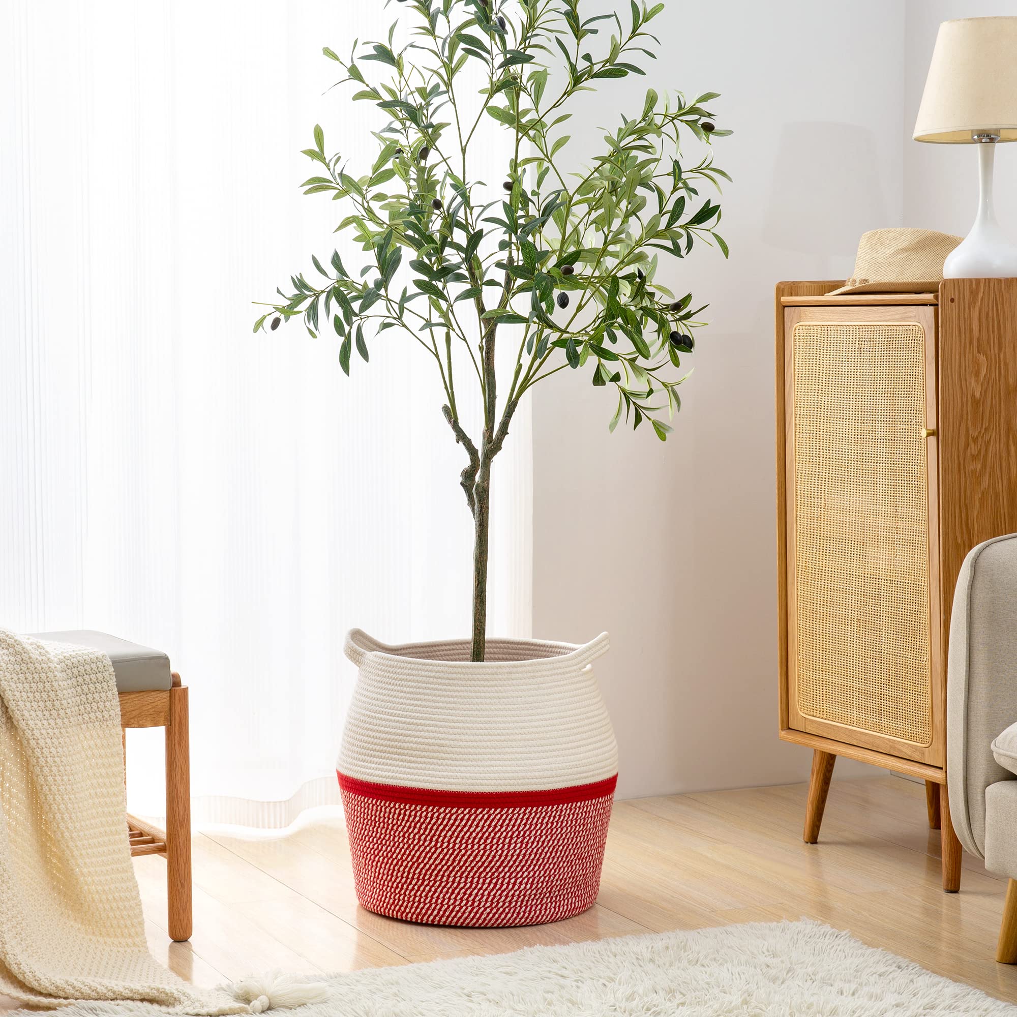 KAKAMAY toy and diaper storage basket helps nursery stay tidy
