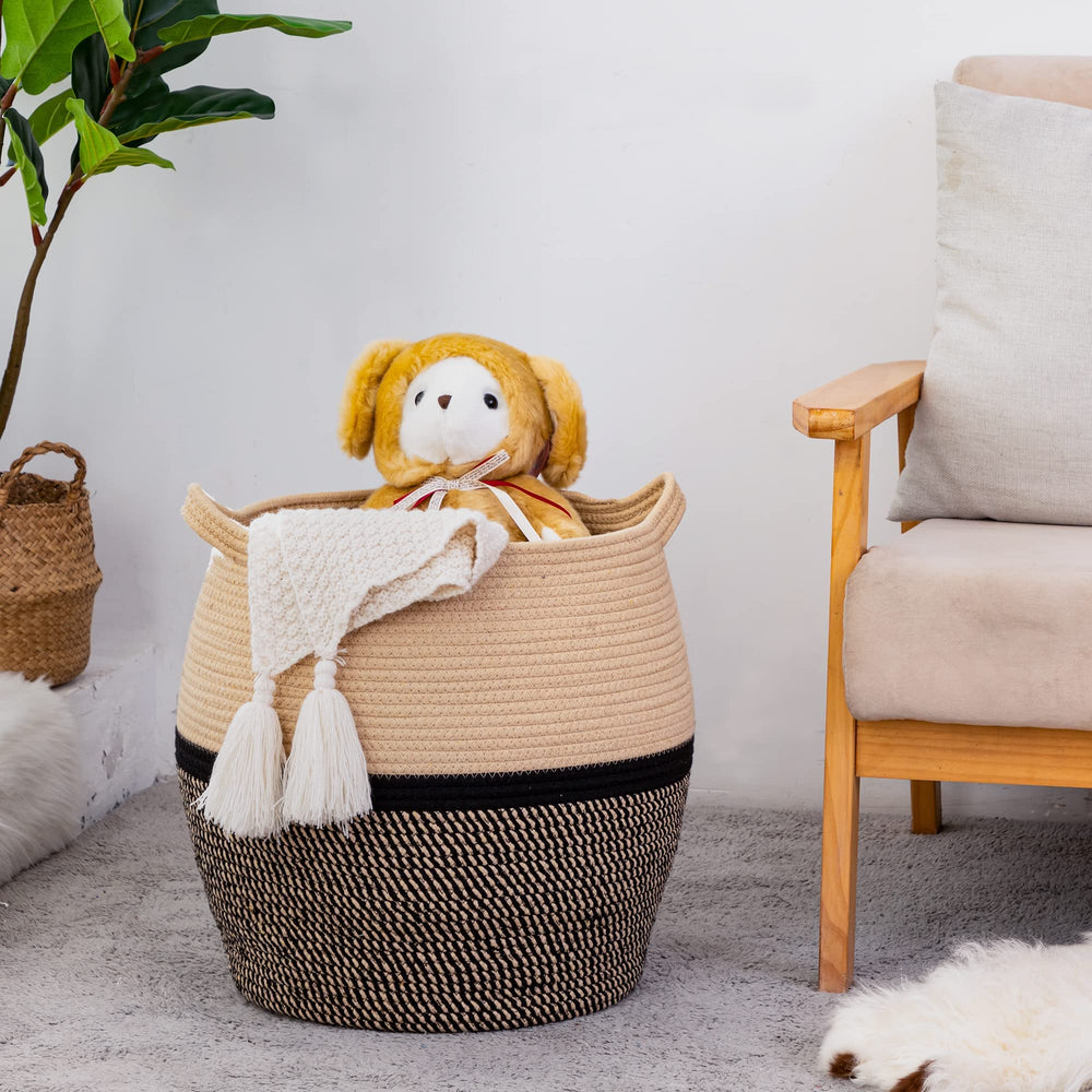 KAKAMAY foldable cotton rope basket for versatile storage