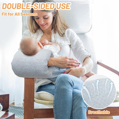 KAKIBLIN Baby Feeding Arm Pillow in use during bottle feeding for proper latch.