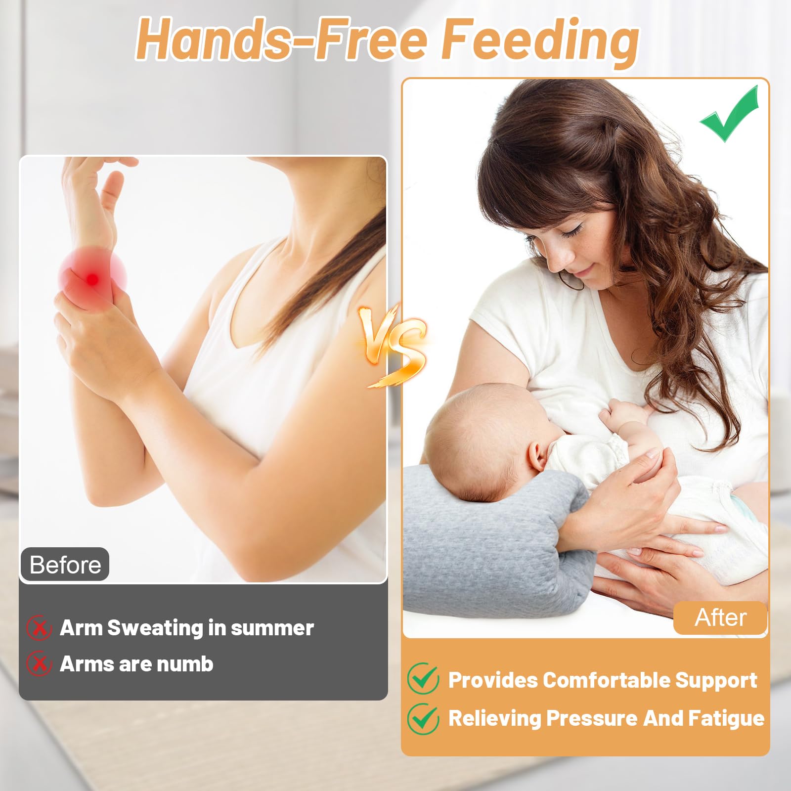 KAKIBLIN Baby Feeding Arm Pillow close-up shows soft breathable fabric.
