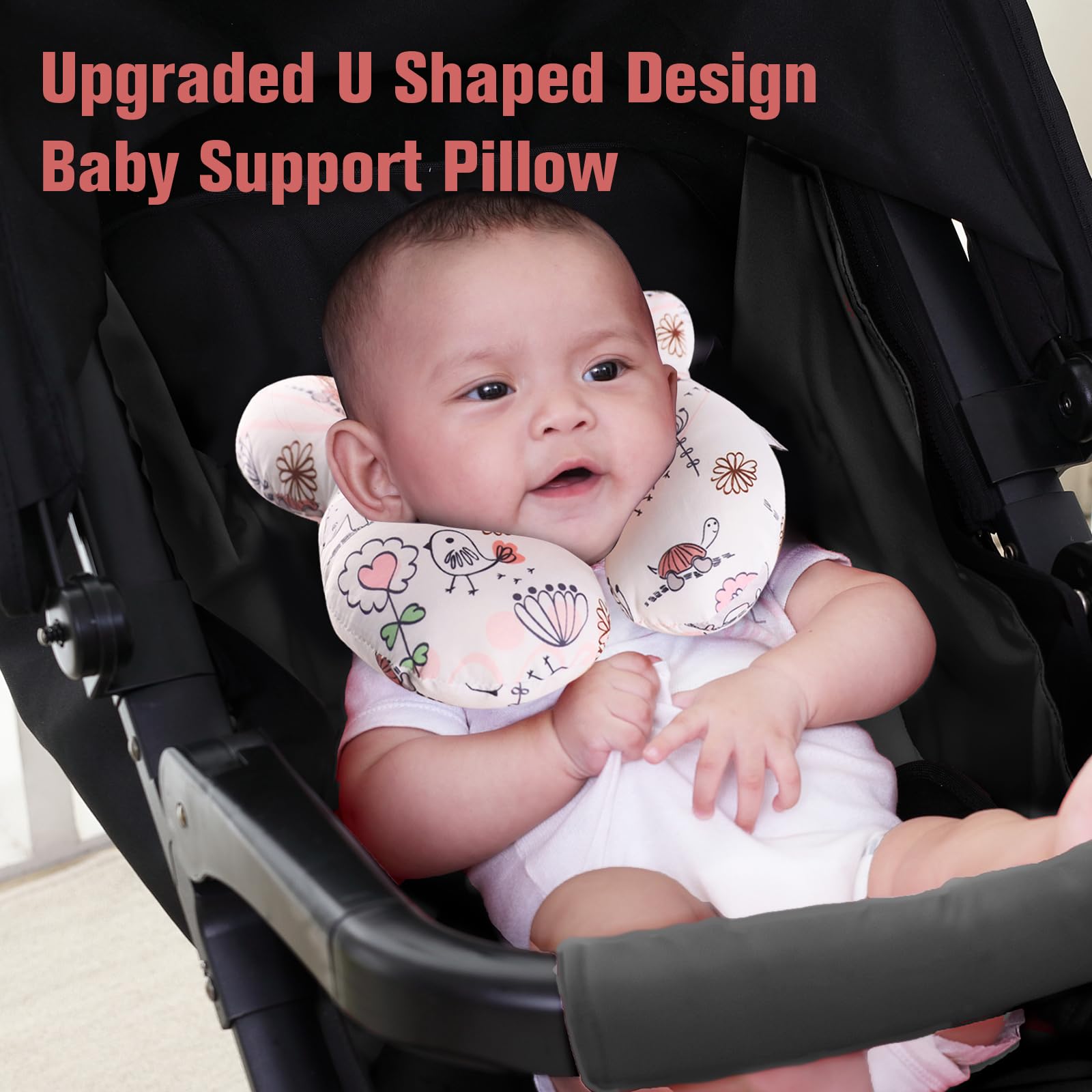KAKIBLIN baby head pillow with soft fabric for skin comfort.