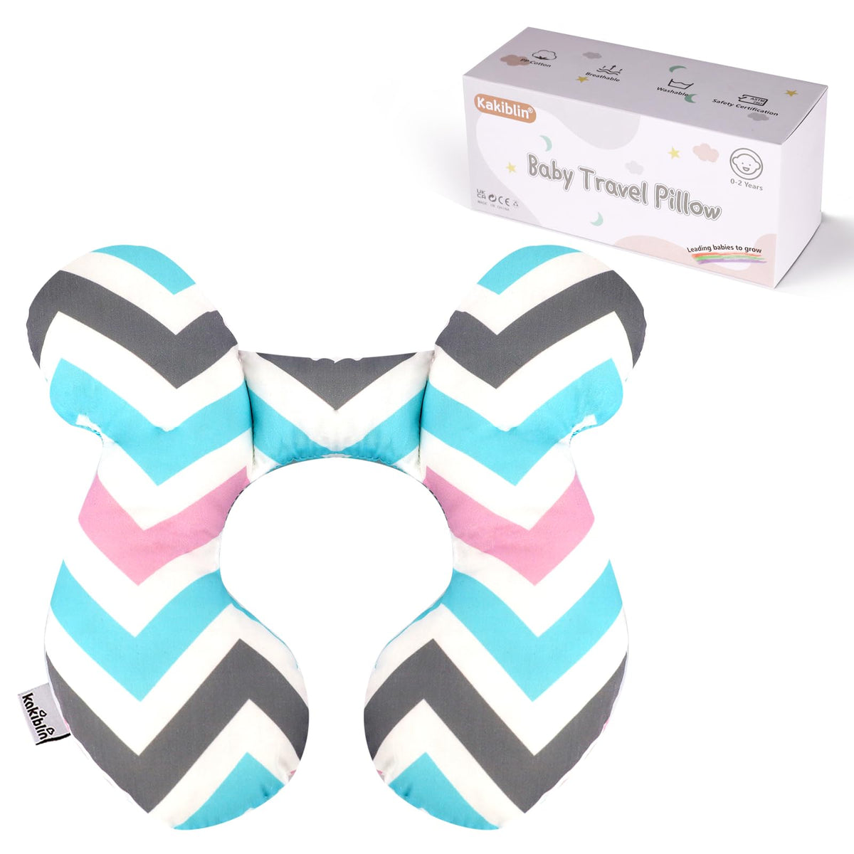 KAKIBLIN baby head pillow with Wave design gently supporting the head during travel