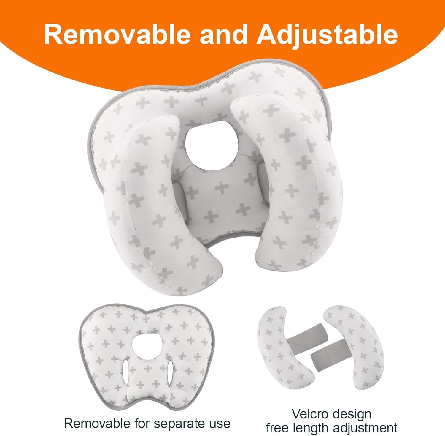KAKIBLIN Baby Neck Pillow removable cover feature aids easy cleaning.