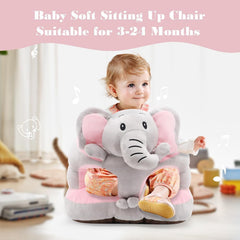KAKIBLIN sit-up chair uses soft plush fleece for gentle baby comfort