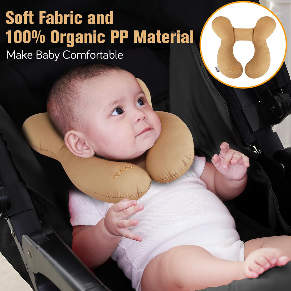 KAKIBLIN baby travel pillow car-seat use demonstrates cozy on-the-go comfort