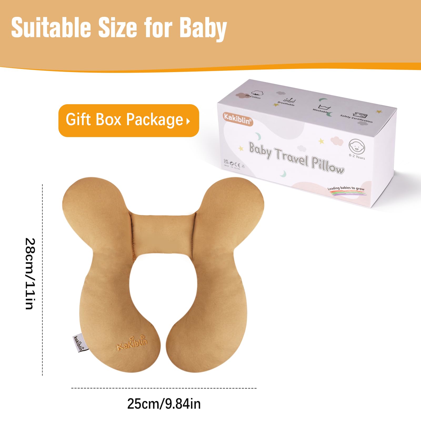 KAKIBLIN baby travel pillow compact design fits multiple seats