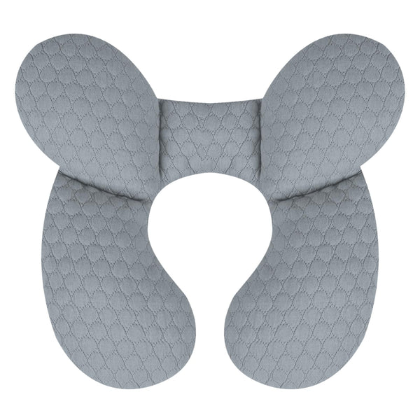 KAKIBLIN Baby Travel Pillow front view shows reinforced neck support for car rides.