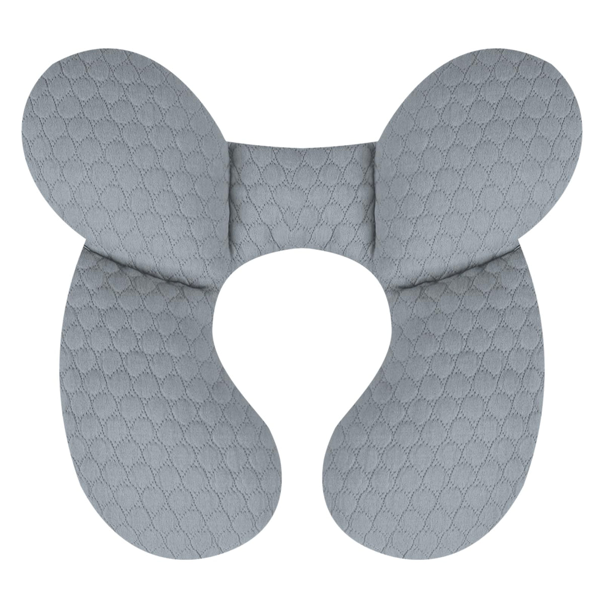 KAKIBLIN Baby Travel Pillow front view shows reinforced neck support for car rides.