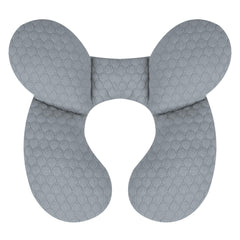 KAKIBLIN Baby Travel Pillow front view shows reinforced neck support for car rides.