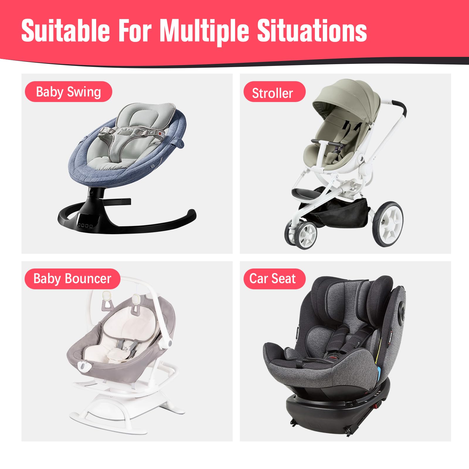KAKIBLIN Baby Travel Pillow in stroller use provides secure head support