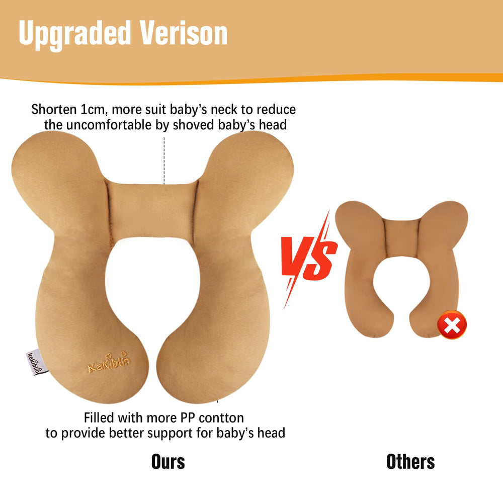 KAKIBLIN baby travel pillow 100% organic PP cotton for gentle comfort