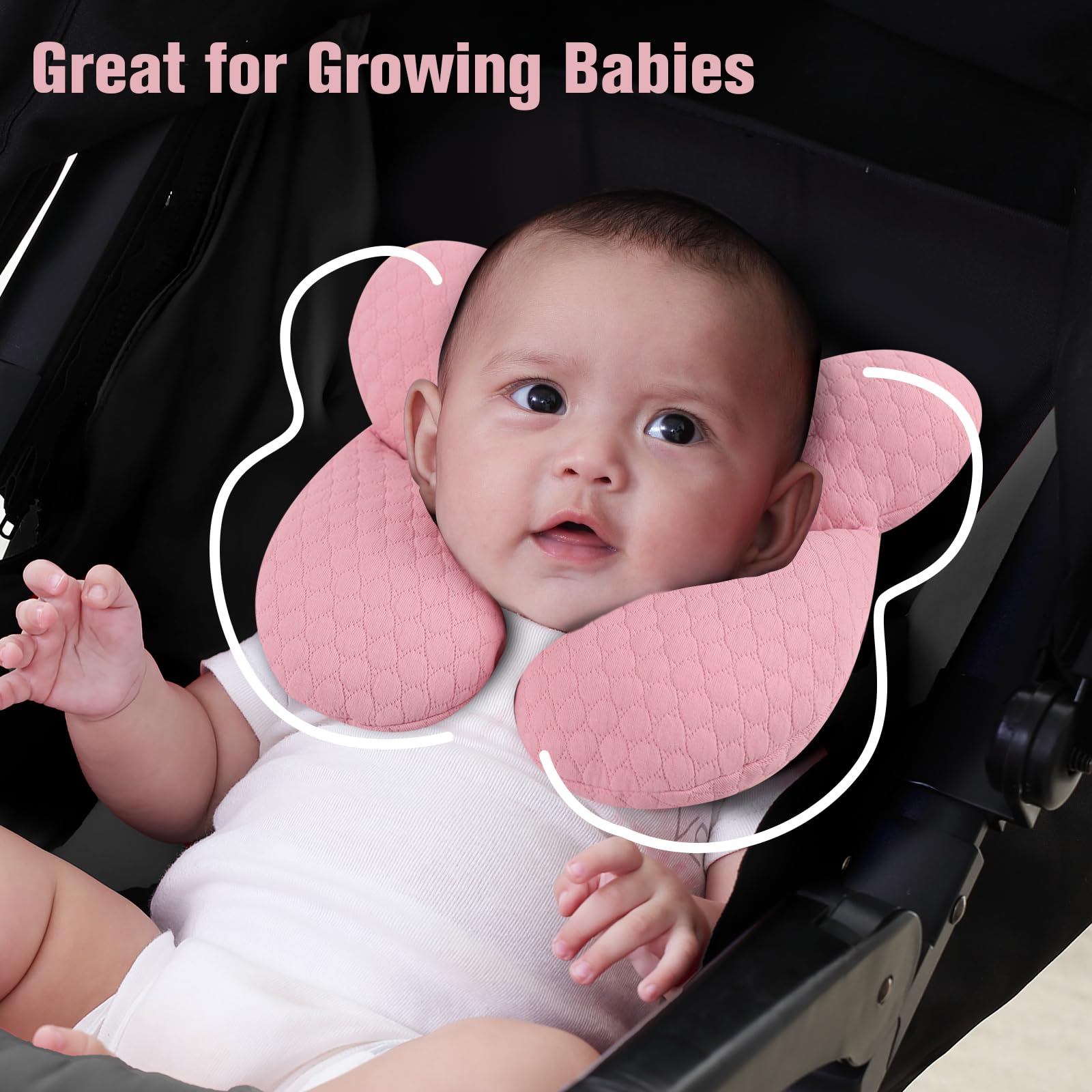 KAKIBLIN lightweight travel pillow suitable for stroller use.