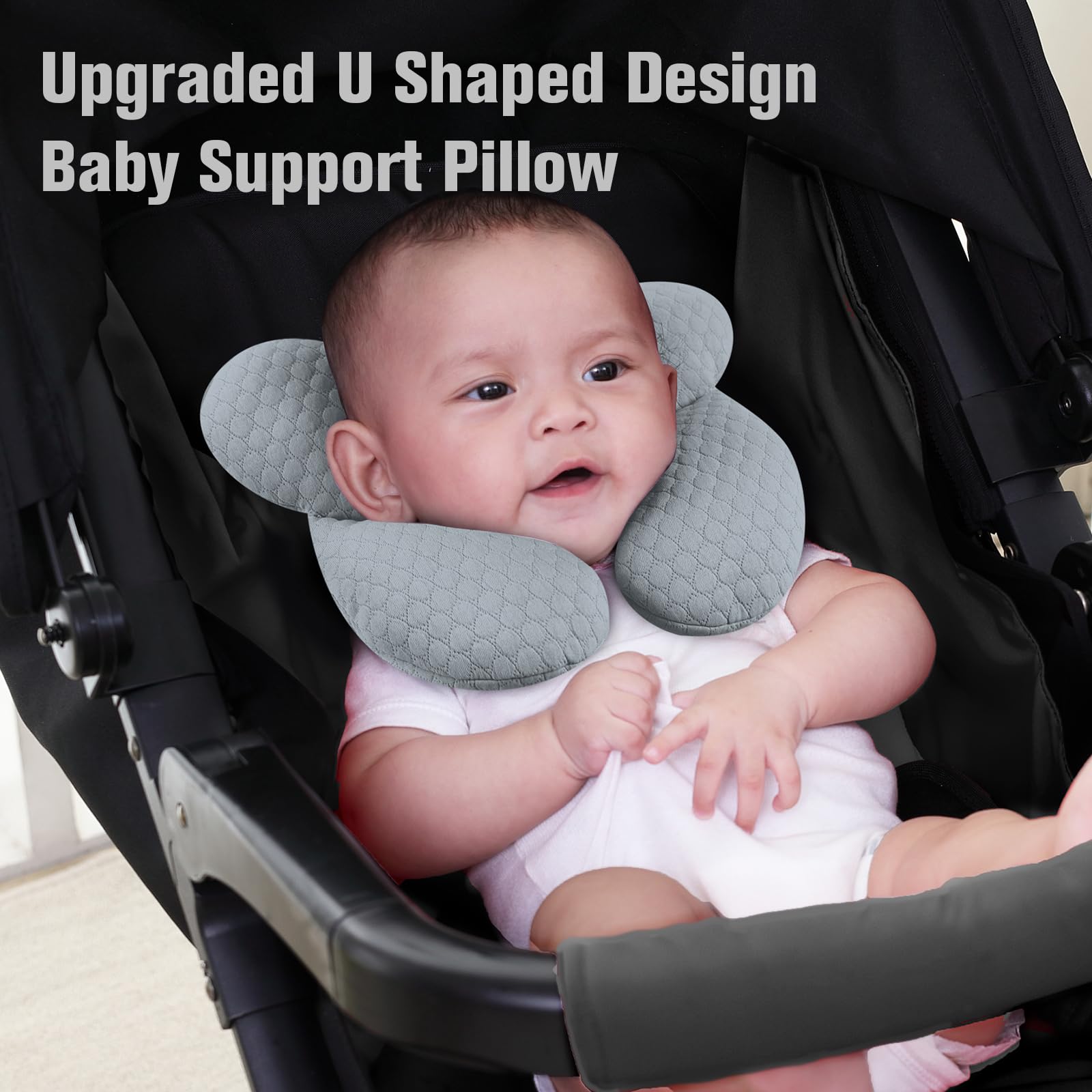 KAKIBLIN Baby Travel Pillow soft fabric close-up for gentle skin comfort.
