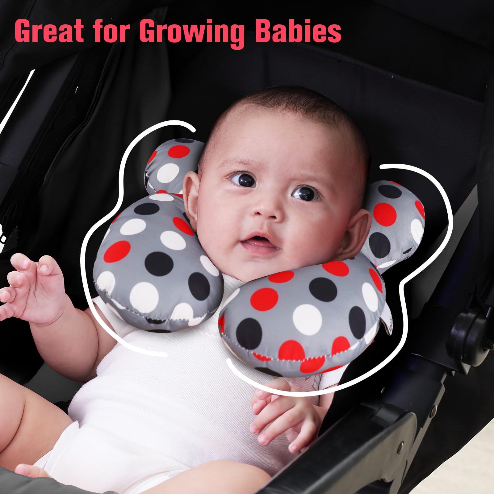KAKIBLIN Baby Travel Pillow soft fabric texture for gentle skin comfort