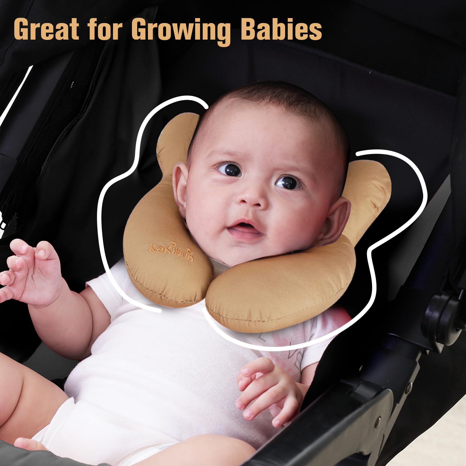 KAKIBLIN baby travel pillow soft fabric texture for sensitive skin