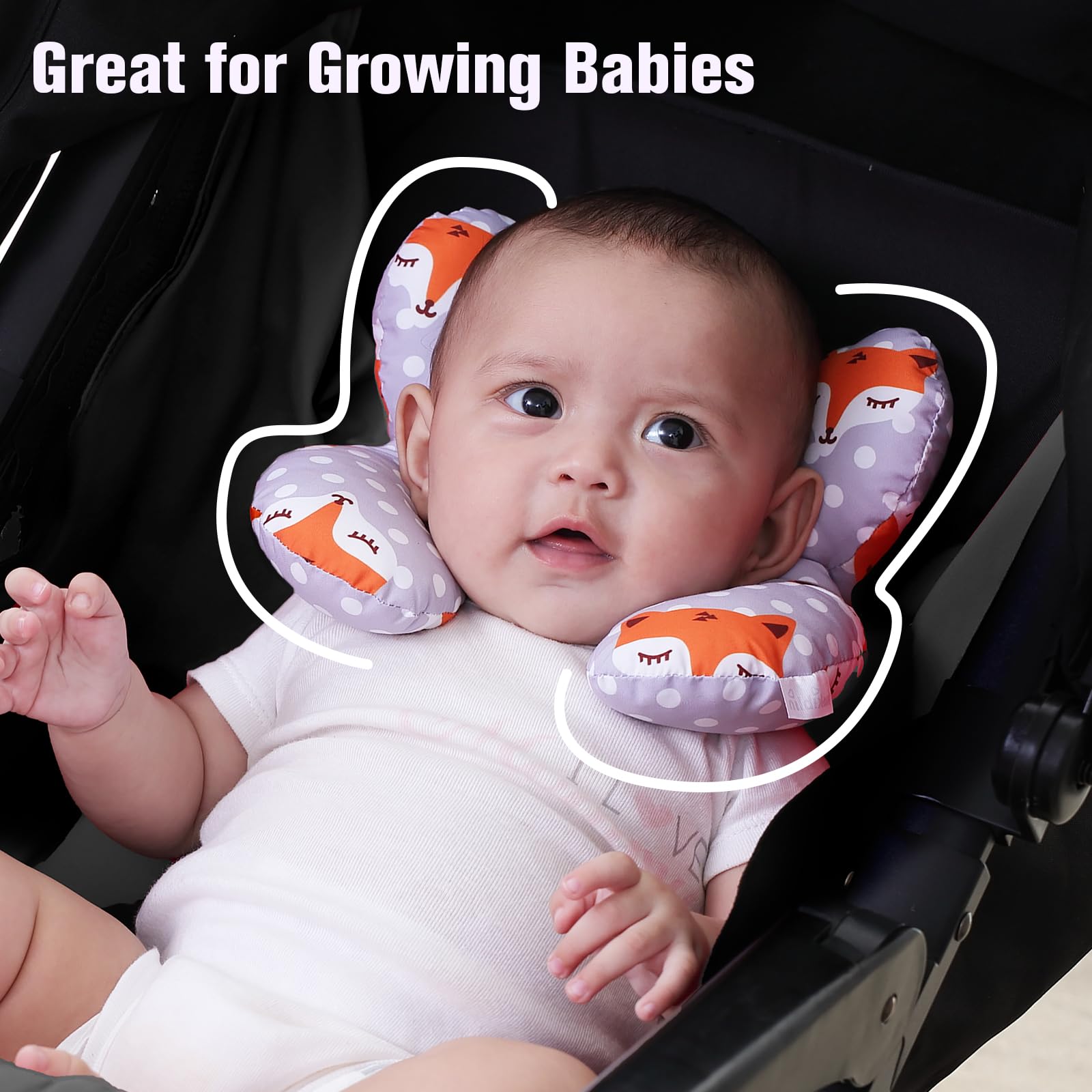 KAKIBLIN baby pillow displays soft fabric and padding for gentle touch