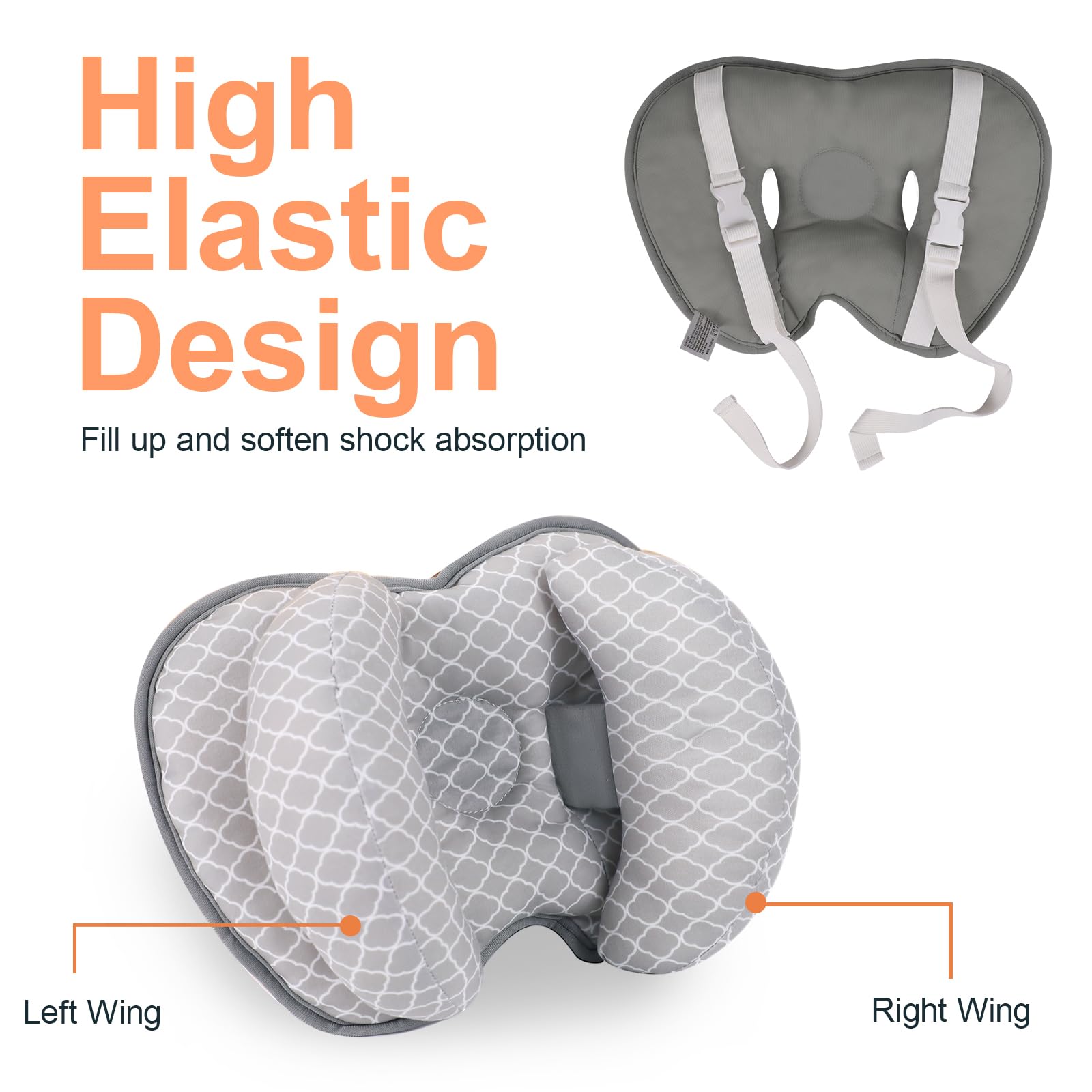 KAKIBLIN travel pillow keeps newborn head comfy and aligned on outings.