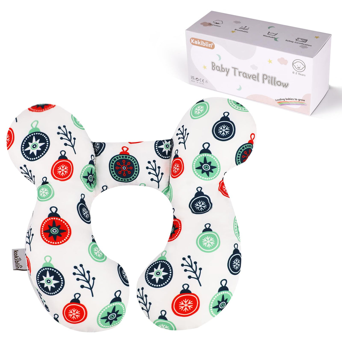 KAKIBLIN baby travel pillow with U-shaped design supports head during car trips