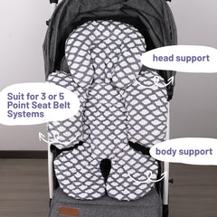 KAKIBLIN car-seat insert is removable and washable for easy cleaning.