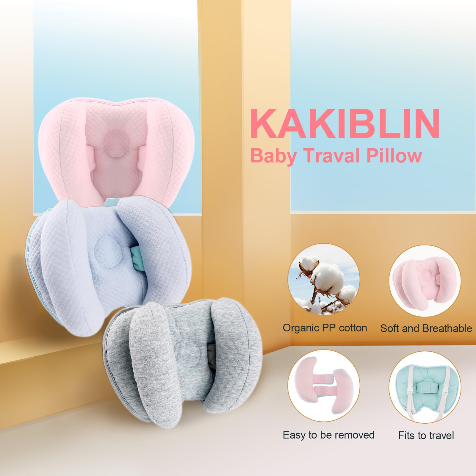 KAKIBLIN suitable for car seats and strollers, ideal on long trips.