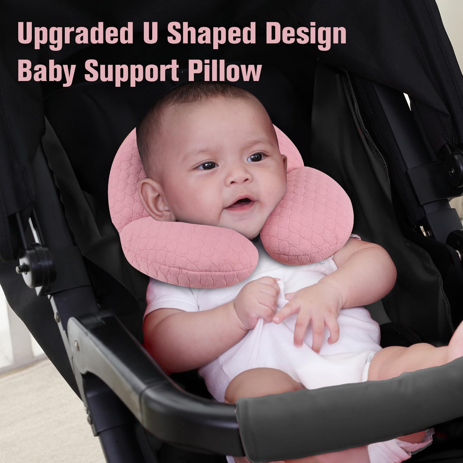 KAKIBLIN infant head neck pillow for stroller stabilizes baby during rides