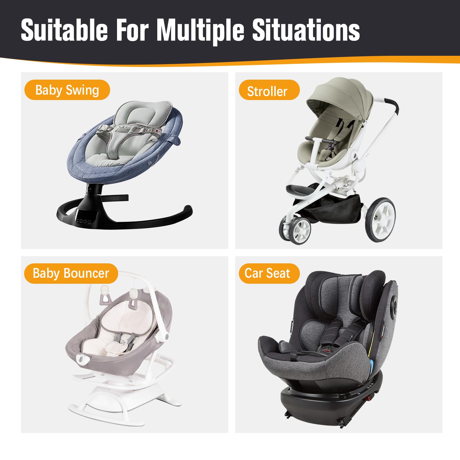 KAKIBLIN lightweight portable baby pillow for car seat, swing, and stroller.