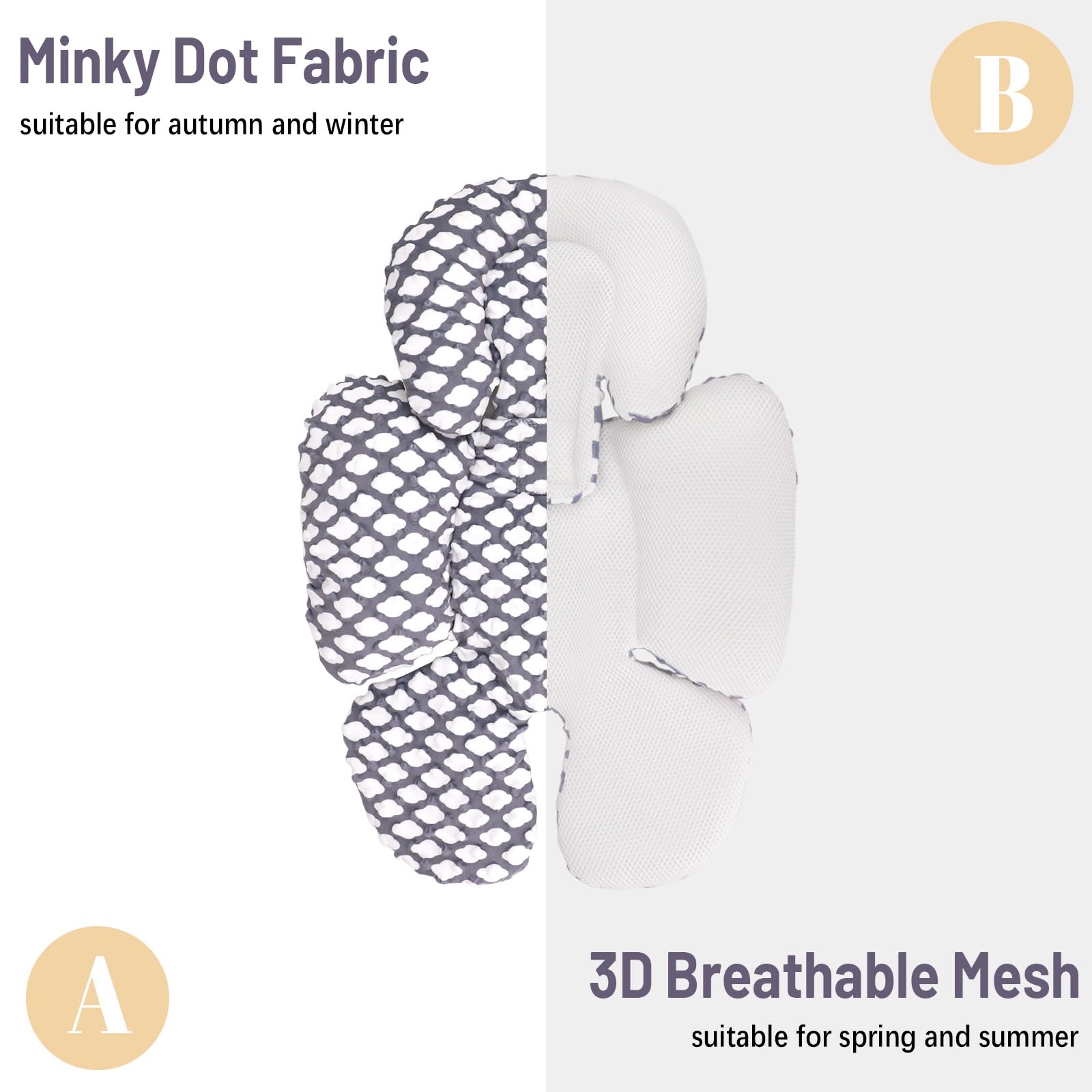 KAKIBLIN newborn-friendly padding adds soft, snug positioning in car seats.
