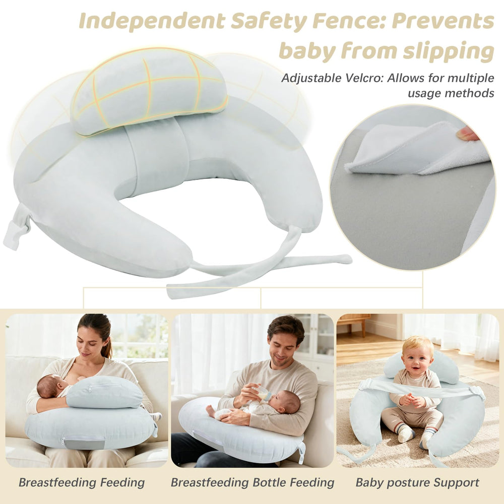 KAKIBLIN nursing-pillow-hands-free-feeding demonstrates comfortable hands-free use.