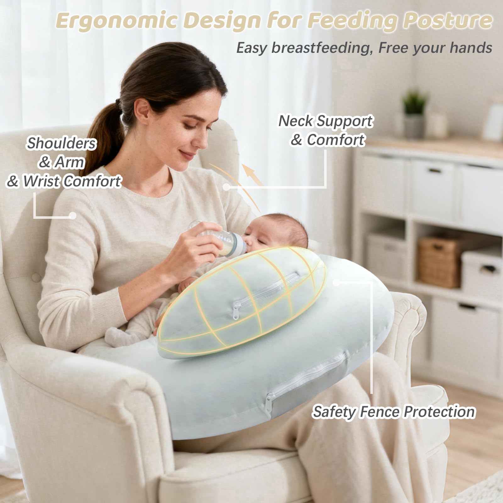 KAKIBLIN nursing-pillow-inflation-demo shows quick fill for on-the-go feeding.