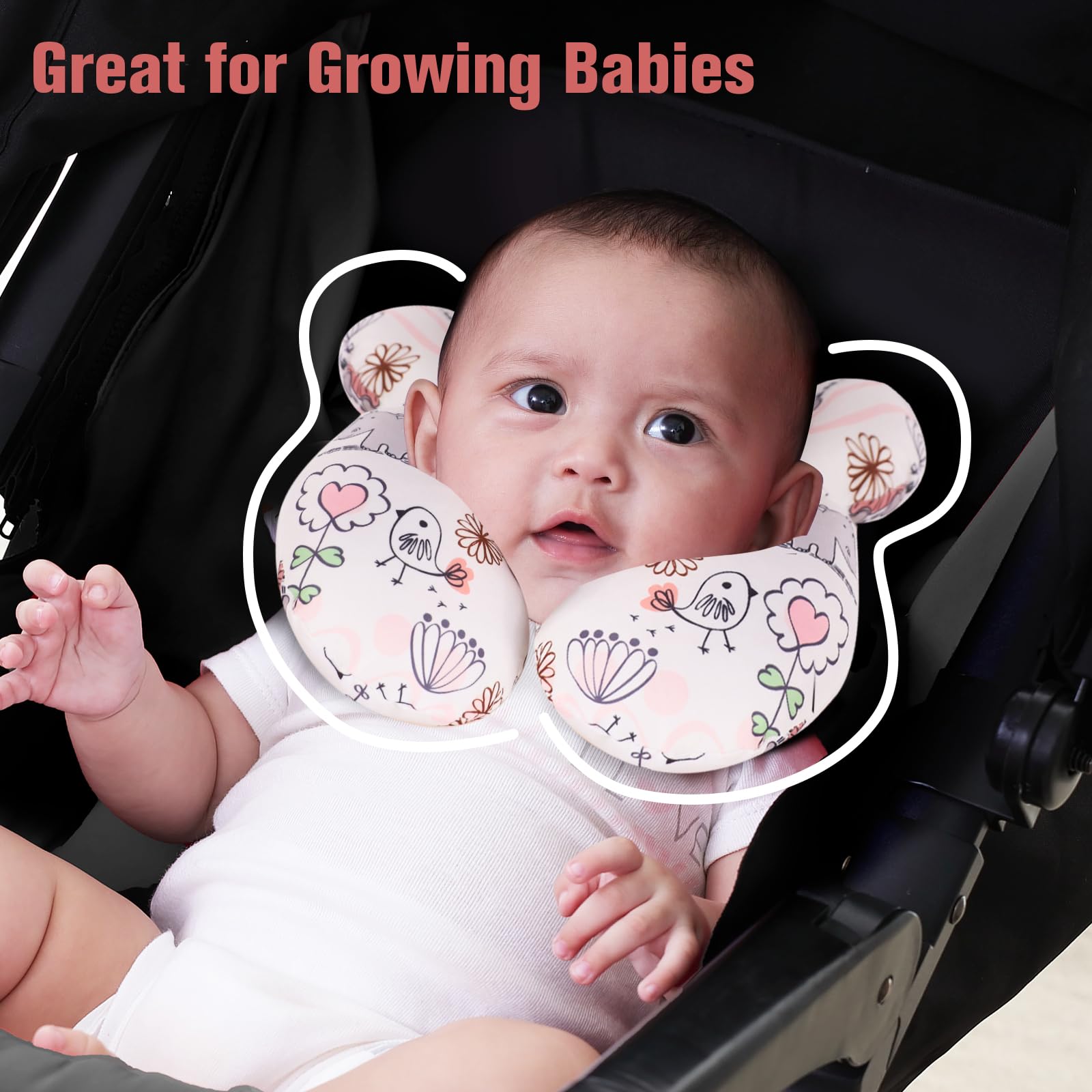 KAKIBLIN portable neck pillow ideal for travel and strollers.
