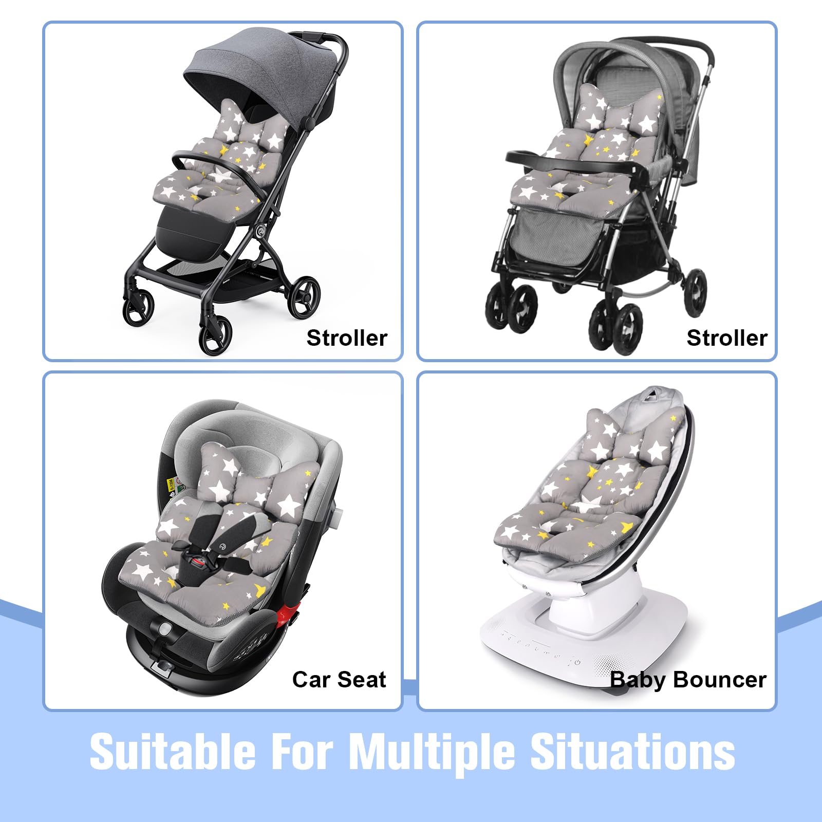 KAKIBLIN pram and stroller liner adds soft cushion on rides