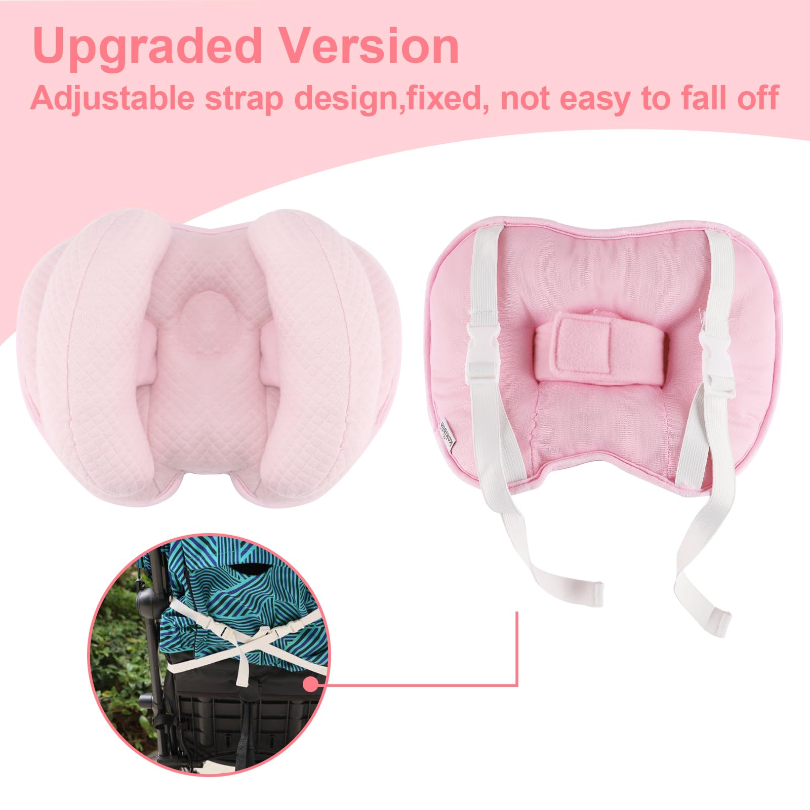 KAKIBLIN removable neck pillow eases use in strollers and car seats.