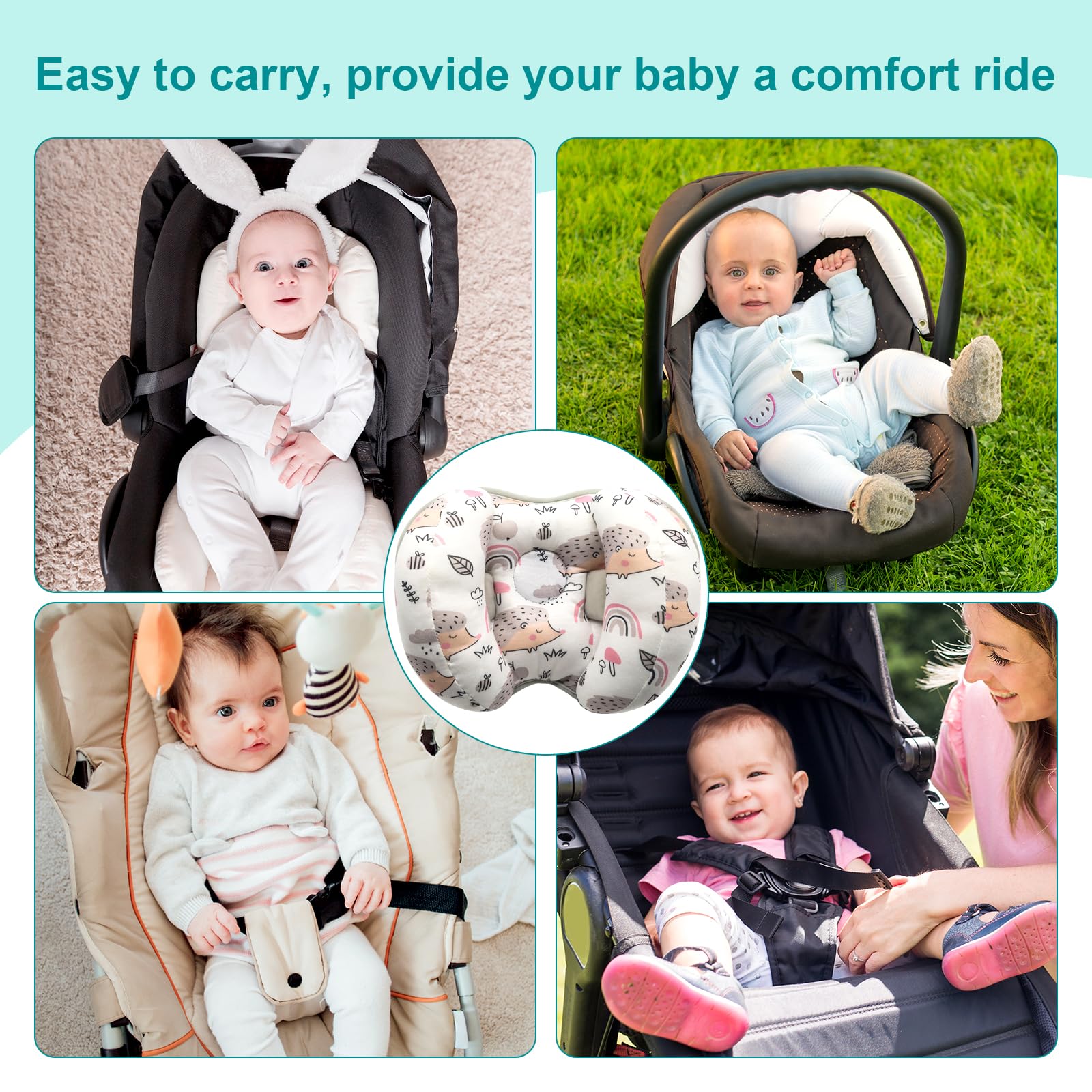 KAKIBLIN removable stroller cover keeps baby pillows clean and versatile.