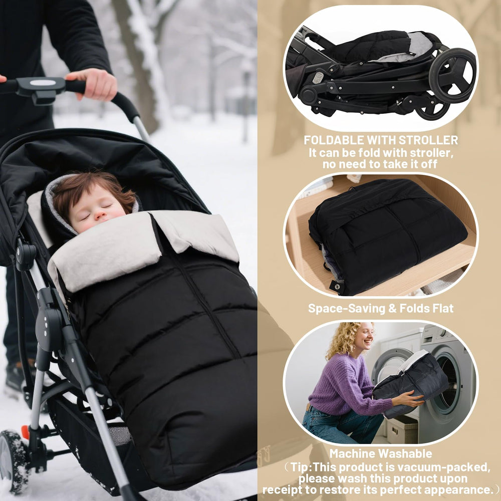 KAKIBLIN footmuff enables easy diaper changes via front opening