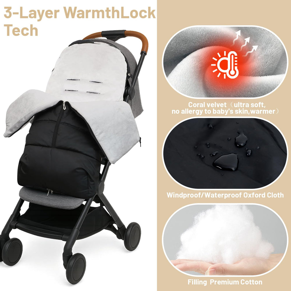 KAKIBLIN two-way zipper allows quick diaper checks and temperature adjustments