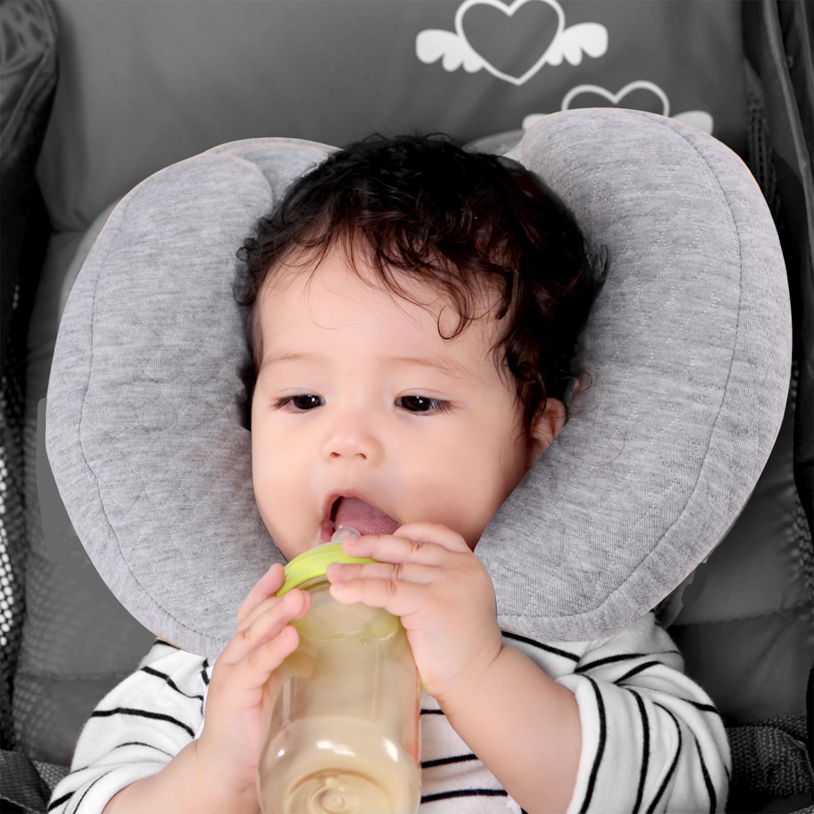 KAKIBLIN travel pillow for stroller neck support provides cozy head stability.
