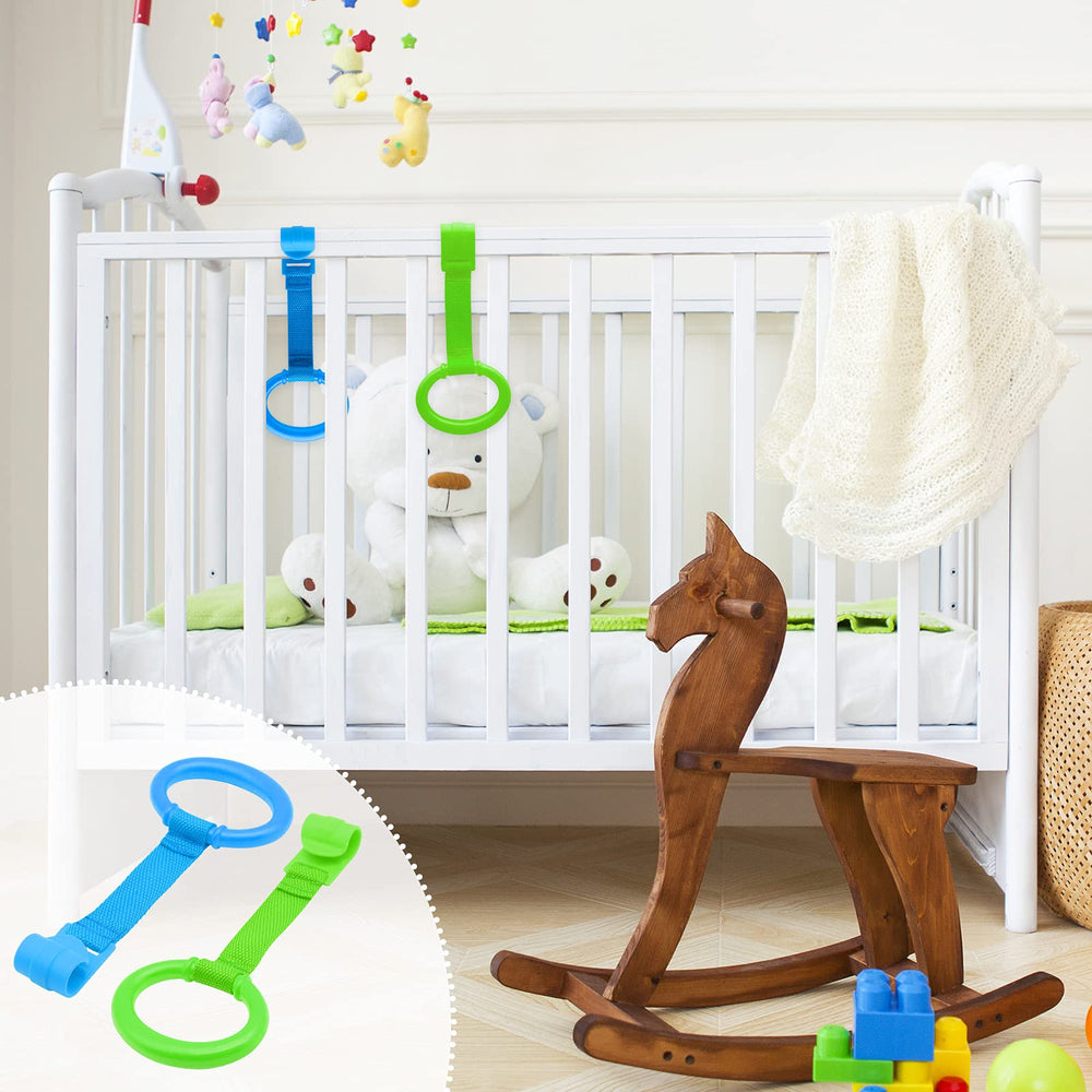 KALAMANDA pull-up ring on playpen for safe standing assistance.