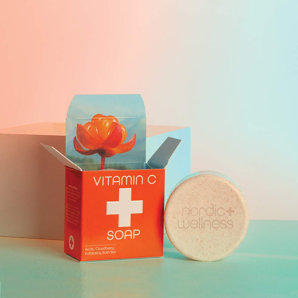 Kalastyle Nordic+Wellness Vitamin C Soap bar packaging image suitable for daily cleansing routine.